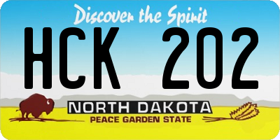 ND license plate HCK202