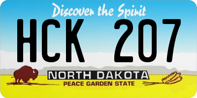ND license plate HCK207