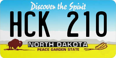 ND license plate HCK210