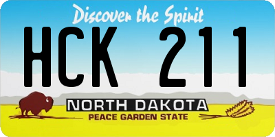 ND license plate HCK211