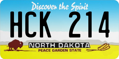 ND license plate HCK214