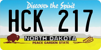 ND license plate HCK217