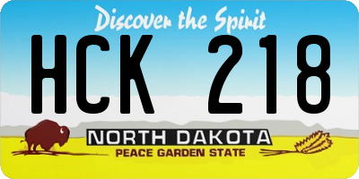 ND license plate HCK218
