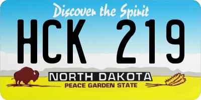 ND license plate HCK219
