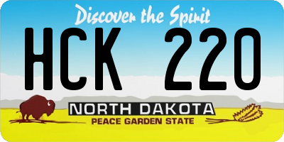 ND license plate HCK220