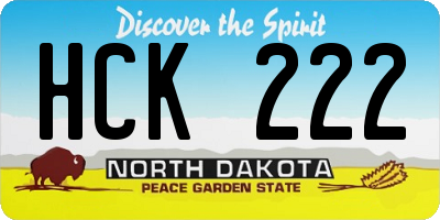 ND license plate HCK222