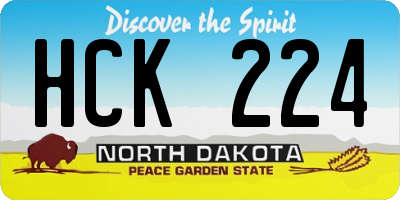 ND license plate HCK224