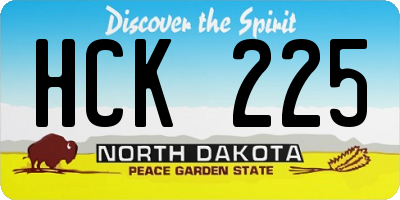 ND license plate HCK225