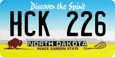 ND license plate HCK226