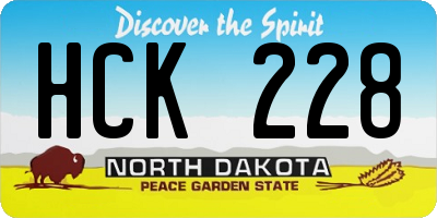 ND license plate HCK228