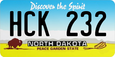 ND license plate HCK232