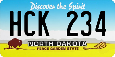 ND license plate HCK234