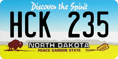 ND license plate HCK235