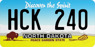 ND license plate HCK240