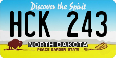 ND license plate HCK243