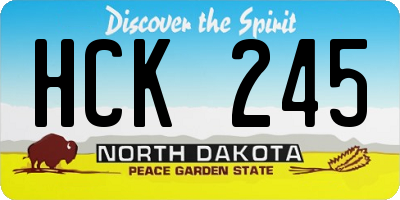 ND license plate HCK245