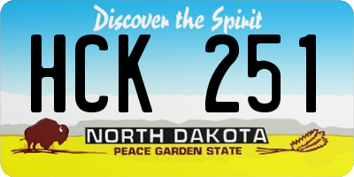 ND license plate HCK251