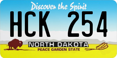 ND license plate HCK254