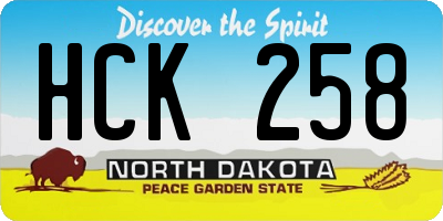 ND license plate HCK258