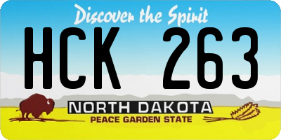 ND license plate HCK263