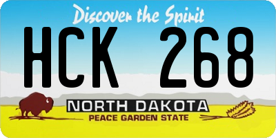 ND license plate HCK268