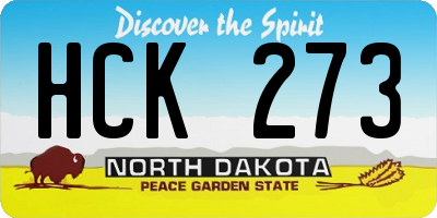 ND license plate HCK273