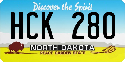 ND license plate HCK280