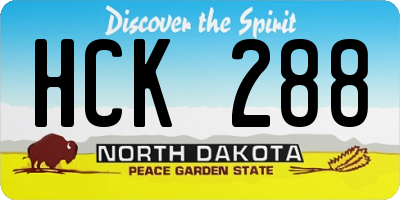 ND license plate HCK288