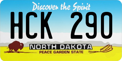 ND license plate HCK290