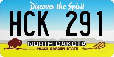 ND license plate HCK291
