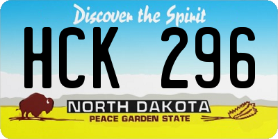 ND license plate HCK296