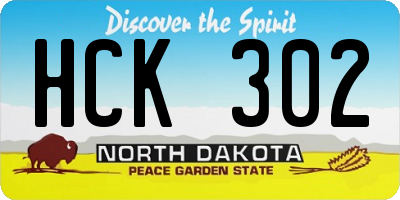 ND license plate HCK302
