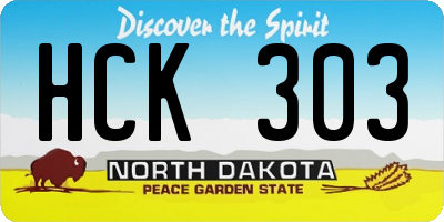 ND license plate HCK303