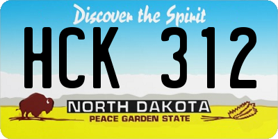 ND license plate HCK312