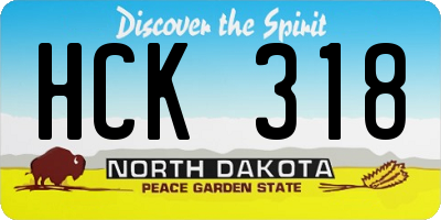 ND license plate HCK318
