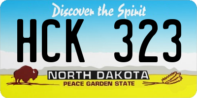ND license plate HCK323