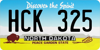 ND license plate HCK325