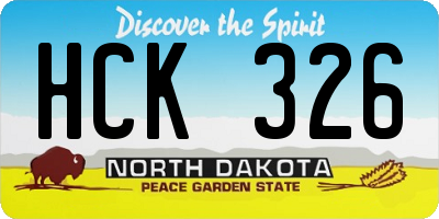 ND license plate HCK326