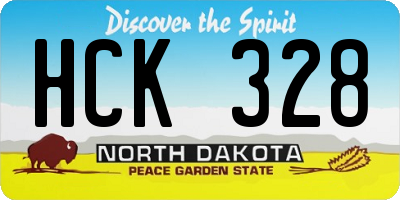ND license plate HCK328