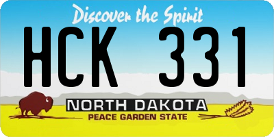 ND license plate HCK331
