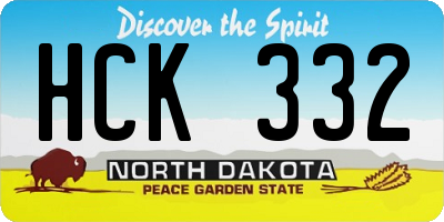 ND license plate HCK332