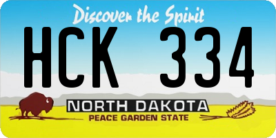 ND license plate HCK334