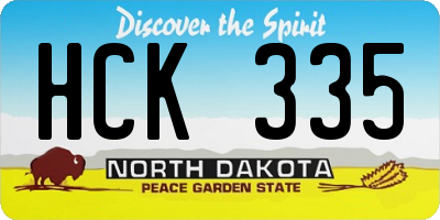 ND license plate HCK335