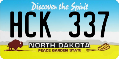 ND license plate HCK337