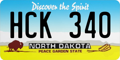 ND license plate HCK340