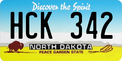 ND license plate HCK342