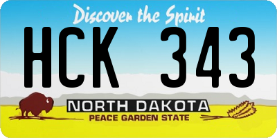 ND license plate HCK343