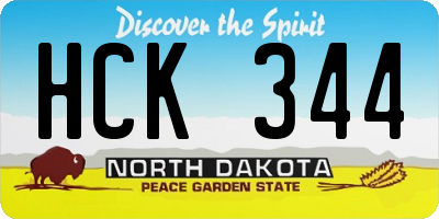 ND license plate HCK344