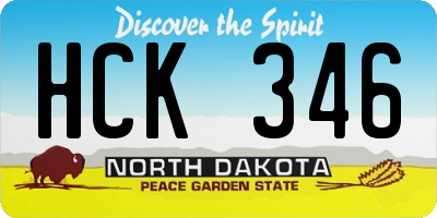 ND license plate HCK346