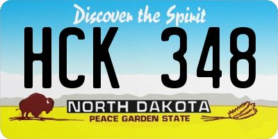 ND license plate HCK348